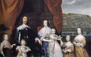 Cornelius Johnson Arthur,1st Baron Capel and his family France oil painting reproduction